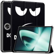 For OnePlus Pad Custer Painted 3-Fold Holder Smart Leather Tablet Case(Big Eye Me)