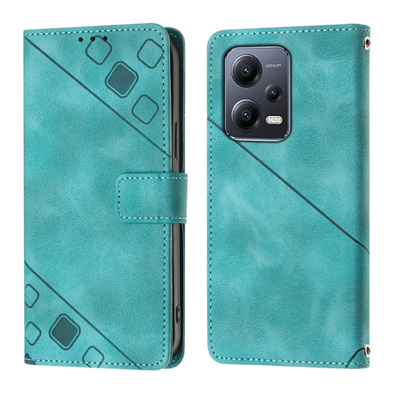 For Xiaomi Poco X5 5G Skin-feel Embossed Leather Phone Case(Green)