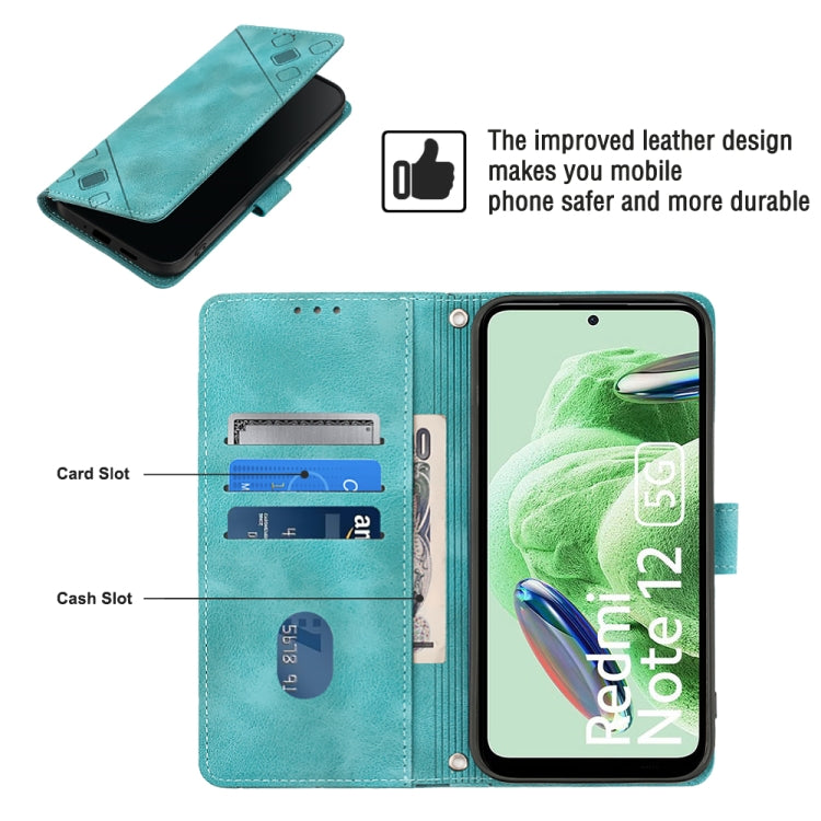 For Xiaomi Poco X5 5G Skin-feel Embossed Leather Phone Case(Green)