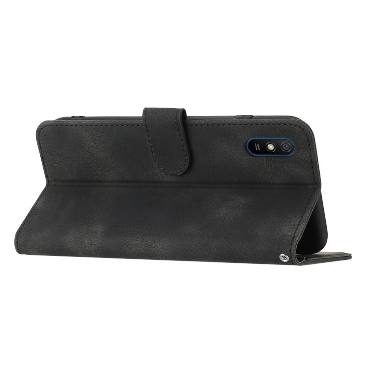 For Xiaomi Redmi 9A/9AT/9i Heart Pattern Skin Feel Leather Phone Case(Black)