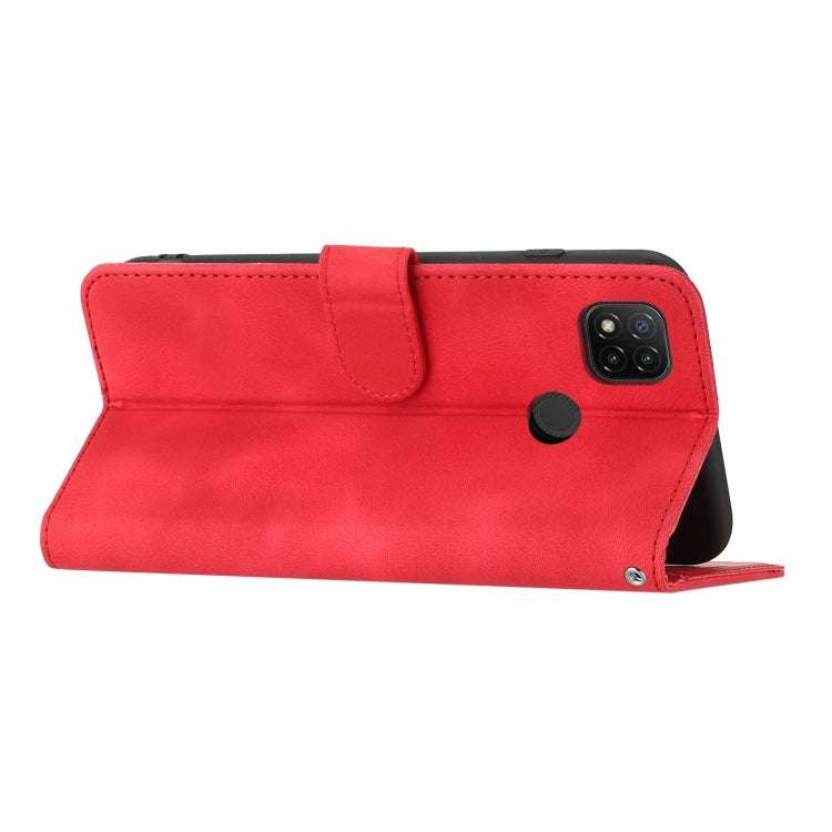 For Xiaomi Redmi 9C/9C NFC/Poco C3 Heart Pattern Skin Feel Leather Phone Case(Red)
