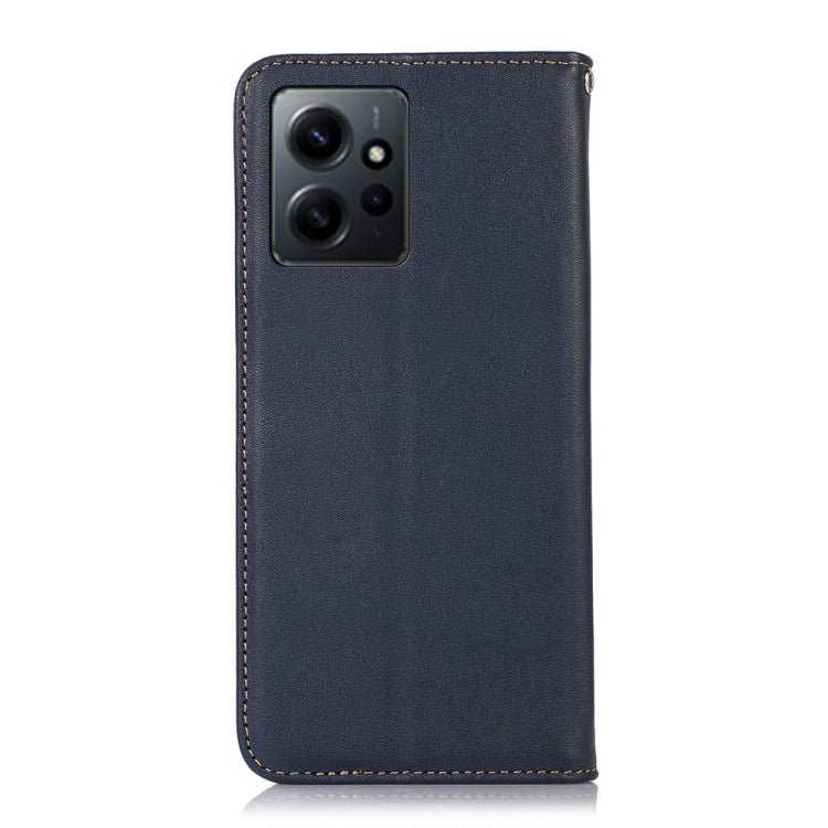 For Xiaomi Redmi Note 12 4G Global KHAZNEH Nappa Top Layer Cowhide Leather Phone Case(Blue)
