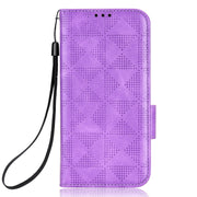 For Samsung Galaxy A14 5G Symmetrical Triangle Leather Phone Case(Purple)