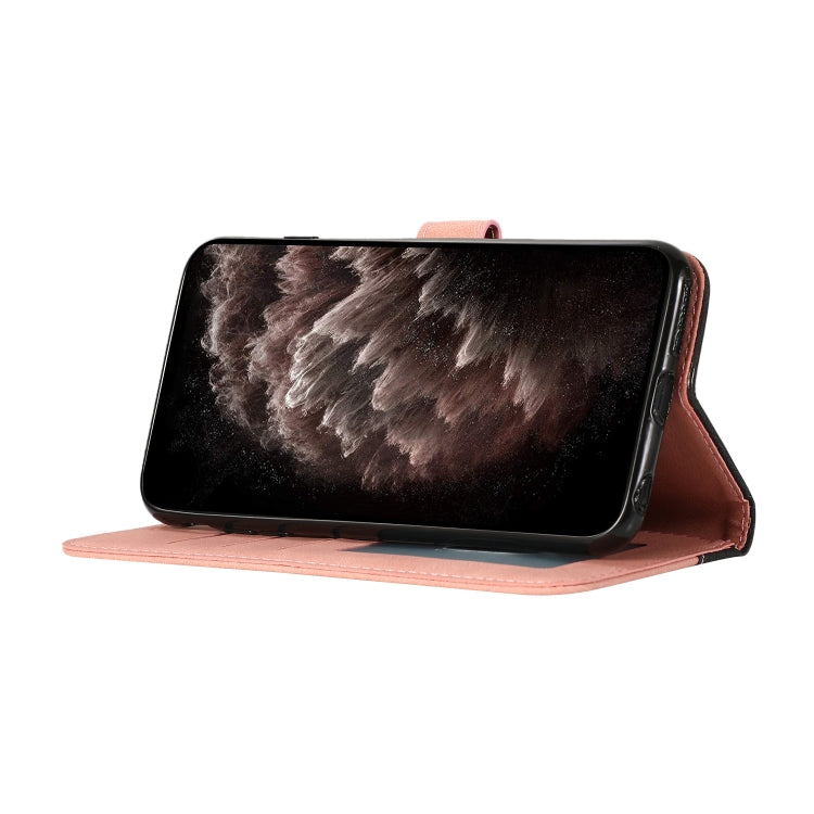 For Samsung Galaxy A10s Dual-color Stitching Leather Phone Case(Black Rose Gold)