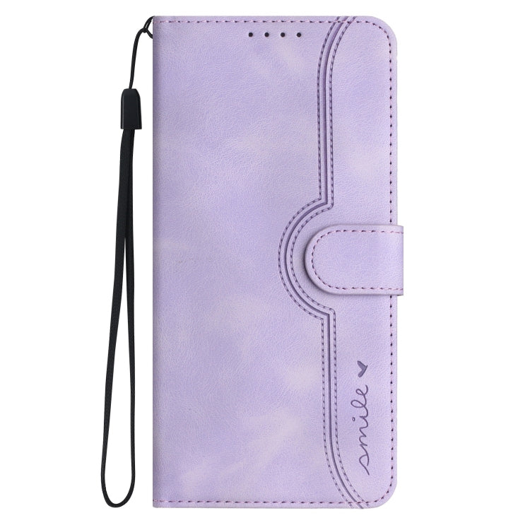 For Samsung Galaxy A34 5G Heart Pattern Skin Feel Leather Phone Case(Purple)