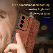For Samsung Galaxy S21 5G AZNS 3D Embossed Skin Feel Phone Case(Dark Green)