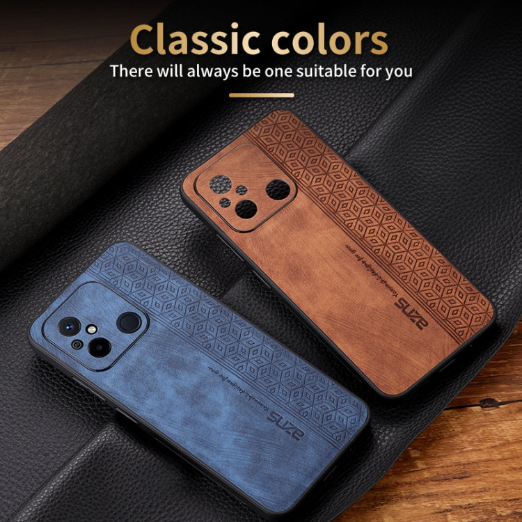 For Xiaomi Poco C55 / Redmi 12C / 11A AZNS 3D Embossed Skin Feel Phone Case(Brown)