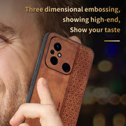 For Xiaomi Poco C55 / Redmi 12C / 11A AZNS 3D Embossed Skin Feel Phone Case(Brown)