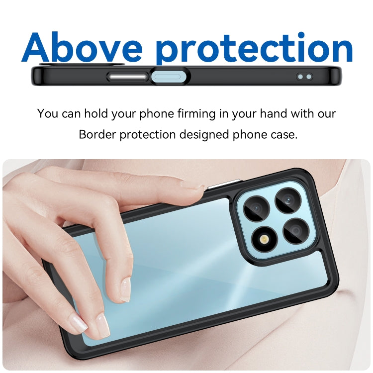 For Honor X8a Colorful Series Acrylic + TPU Phone Case(Black)