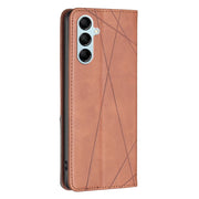 For Samsung Galaxy M14 5G Prismatic Invisible Magnetic Leather Phone Case(Brown)