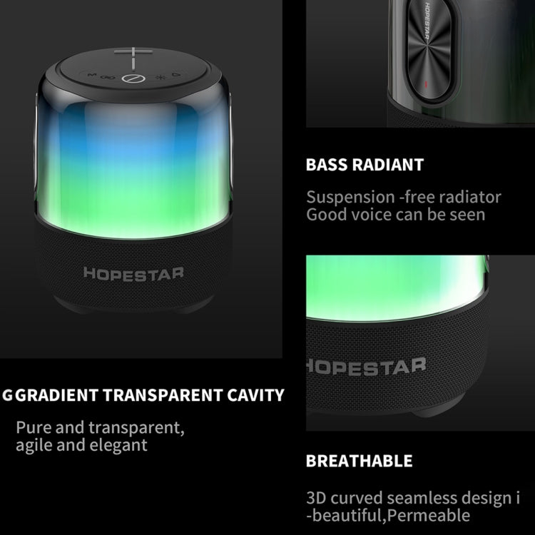 HOPESTAR SC-01 Water-resistant LED Light Wireless Bluetooth Speaker(Grey)