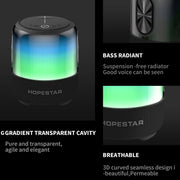 HOPESTAR SC-01 Water-resistant LED Light Wireless Bluetooth Speaker(Grey)