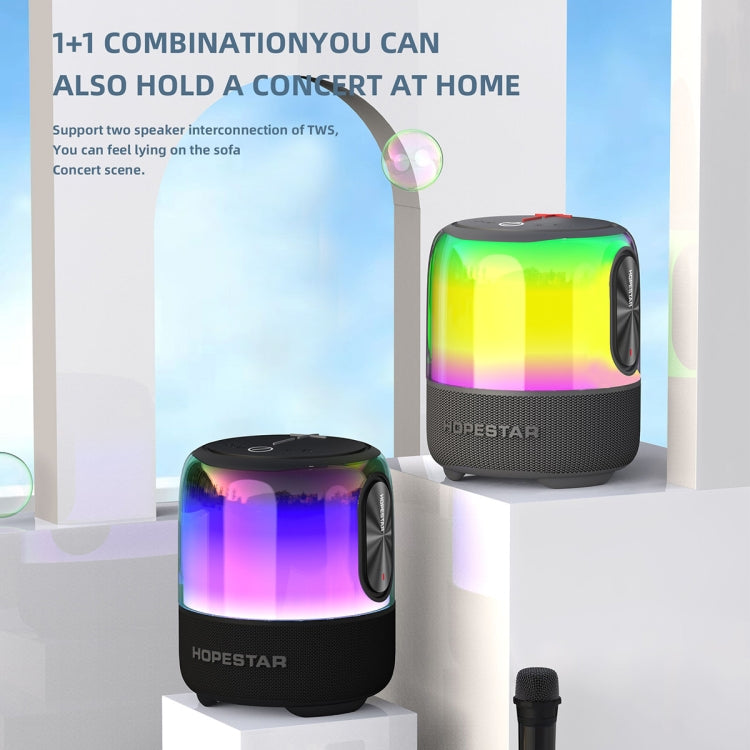 HOPESTAR SC-01 Water-resistant LED Light Wireless Bluetooth Speaker(Black)