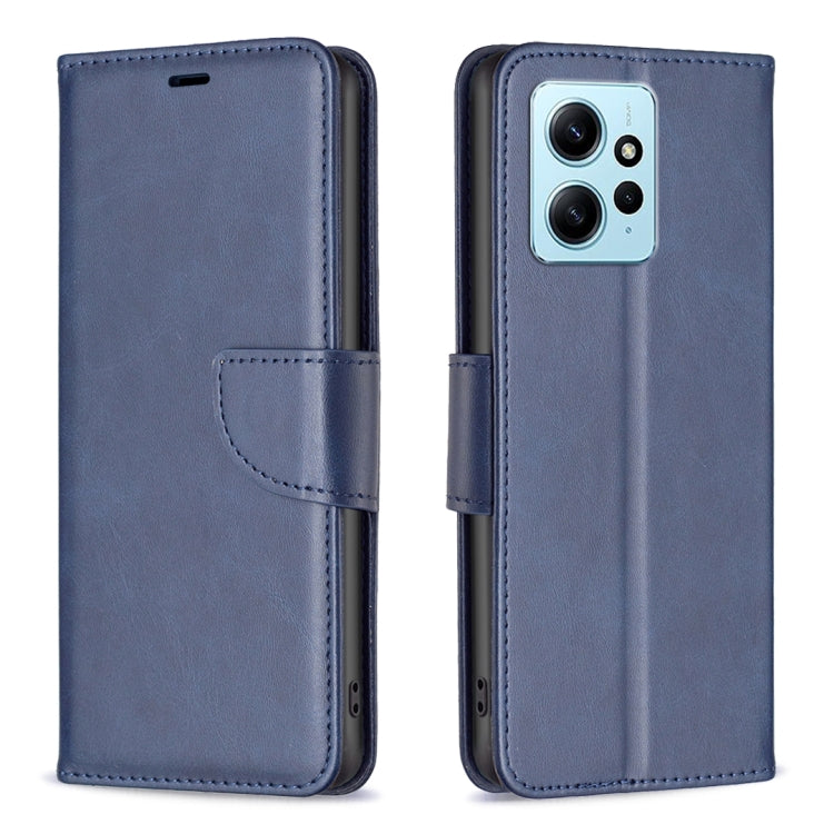 For Xiaomi Redmi Note 12 4G Global Lambskin Texture Leather Phone Case(Blue)