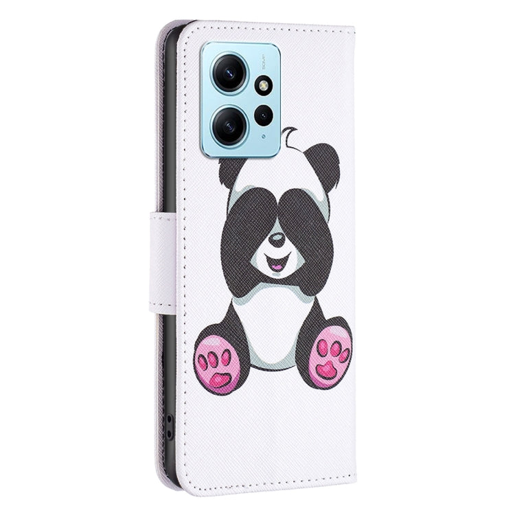For Xiaomi Redmi Note 12 4G Global Colored Drawing Leather Phone Case(Panda)