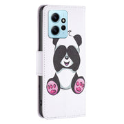 For Xiaomi Redmi Note 12 4G Global Colored Drawing Leather Phone Case(Panda)