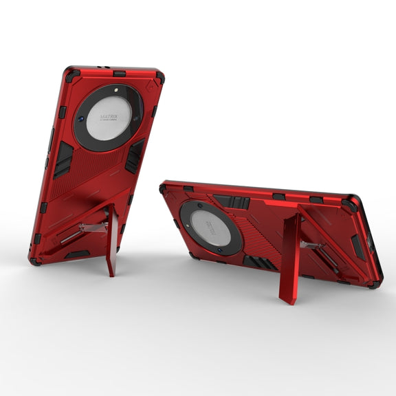For Honor X9a/X40 5G/Magic5 Lite Punk Armor PC + TPU Phone Case with Holder(Red)