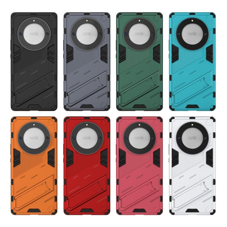 For Honor X9a/X40 5G/Magic5 Lite Punk Armor PC + TPU Phone Case with Holder(Red)