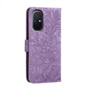 For Xiaomi Redmi 12C Lace Flower Embossing Flip Leather Phone Case(Purple)
