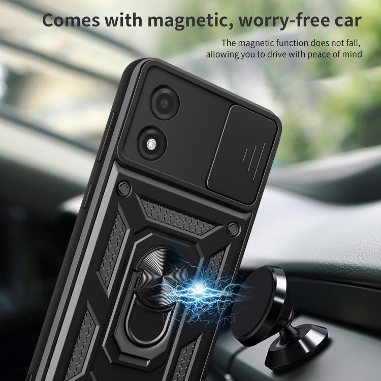 For Motorola Moto E13 4G Sliding Camera Cover Design TPU+PC Phone Case(Red)