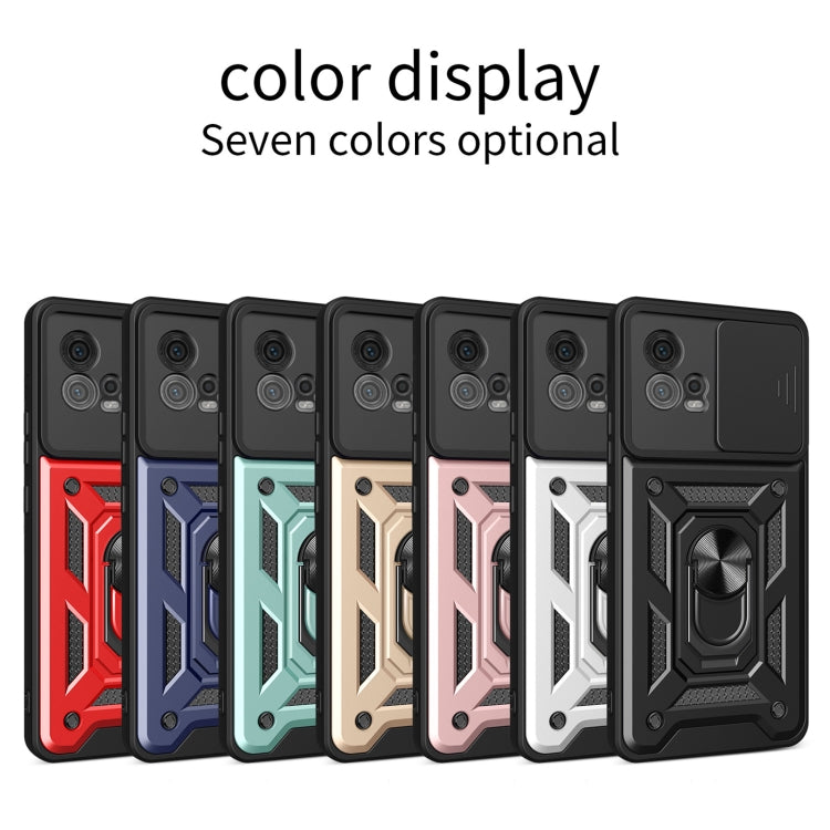 For Motorola Moto G72 Sliding Camera Cover Design TPU+PC Phone Case(Green)