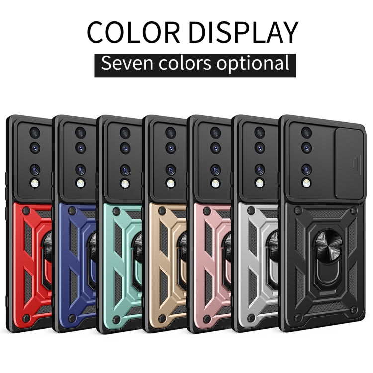 For Honor 70 5G Sliding Camera Cover Design TPU+PC Phone Case(Silver)