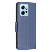 For Xiaomi Redmi Note 12 4G Global Two Butterflies Embossing Leather Phone Case(Blue)