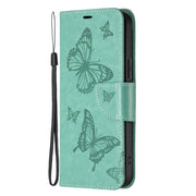 For Xiaomi Redmi Note 12 4G Global Two Butterflies Embossing Leather Phone Case(Green)