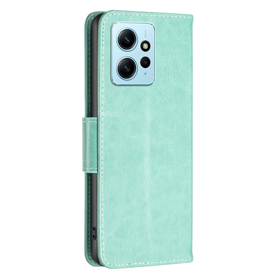 For Xiaomi Redmi Note 12 4G Global Two Butterflies Embossing Leather Phone Case(Green)