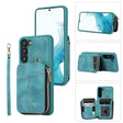 For Samsung Galaxy S23 5G Zipper Card Bag Back Cover Phone Case(Turquoise) - free shipping - PMC TechLife - Order now!