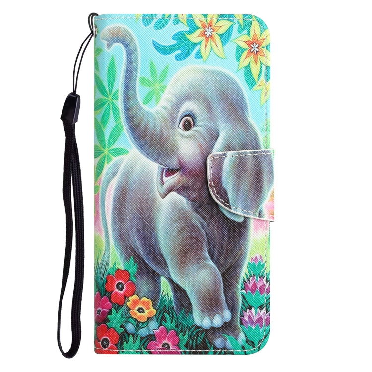For Xiaomi Redmi Note 12 5G Global/Poco X5 Colored Drawing Leather Phone Case(Elephant)