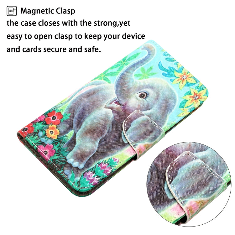 For Xiaomi Redmi Note 12 5G Global/Poco X5 Colored Drawing Leather Phone Case(Elephant)