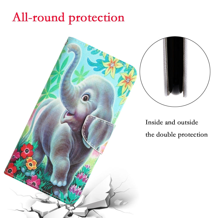 For Xiaomi Redmi Note 12 5G Global/Poco X5 Colored Drawing Leather Phone Case(Elephant)