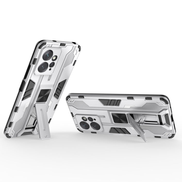 For Xiaomi Redmi Note 12 4G Supersonic PC + TPU Shock-proof Phone Case with Holder(Silver)