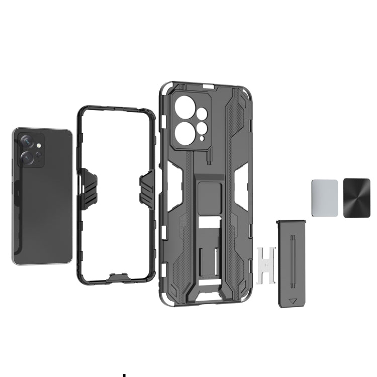 For Xiaomi Redmi Note 12 4G Supersonic PC + TPU Shock-proof Phone Case with Holder(Silver)