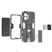 For Xiaomi Redmi Note 12 4G Supersonic PC + TPU Shock-proof Phone Case with Holder(Silver)