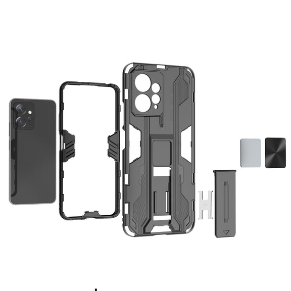For Xiaomi Redmi Note 12 4G Supersonic PC + TPU Shock-proof Phone Case with Holder(Silver)
