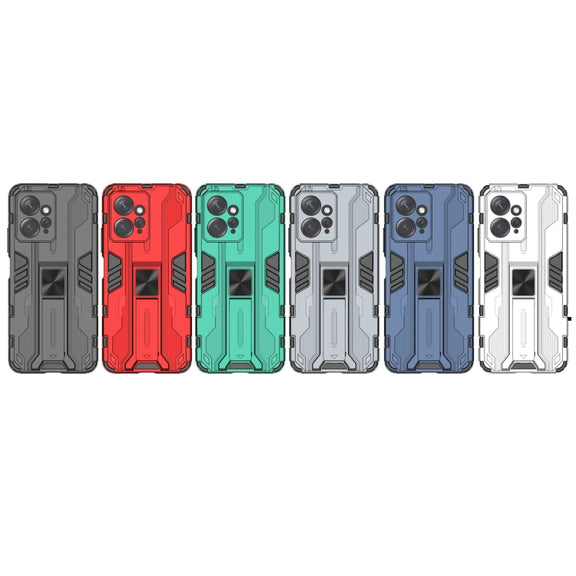 For Xiaomi Redmi Note 12 4G Supersonic PC + TPU Shock-proof Phone Case with Holder(Silver)