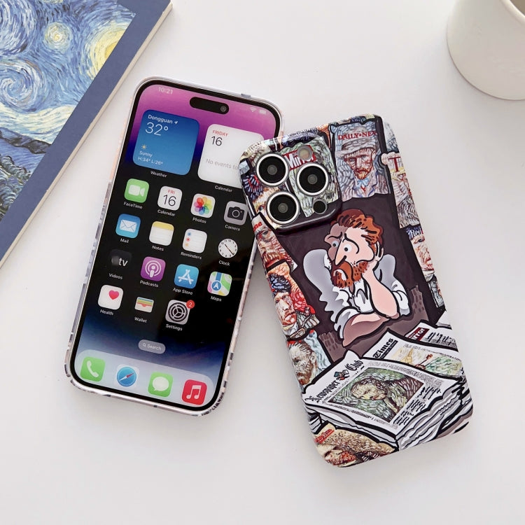 For iPhone 13 Pro Precise Hole Oil Painting Glossy PC Phone Case(Tower)