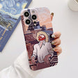 For iPhone 12 Pro Precise Hole Oil Painting Glossy PC Phone Case(Tower) - iPhone 12 / 12 Pro Cases by PMC TechLife | Online Shopping South Africa | PMC TechLife