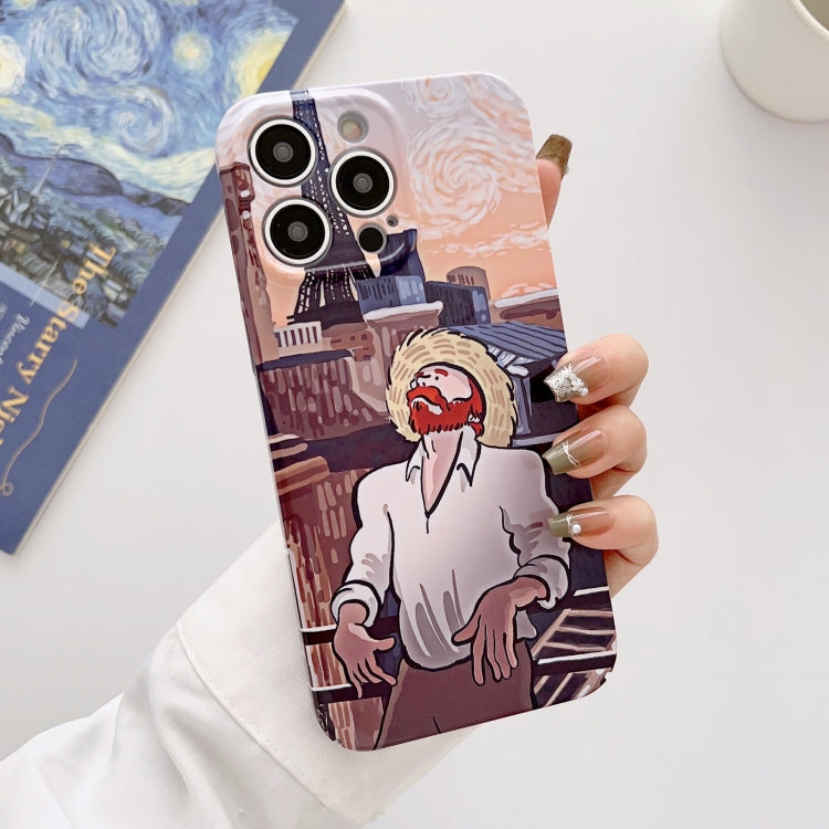 For iPhone 12 Pro Max Precise Hole Oil Painting Glossy PC Phone Case(Tower)