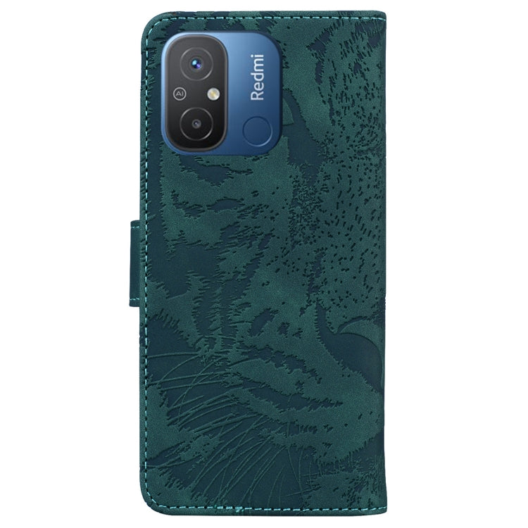 For Xiaomi Redmi 12C / 11A Tiger Embossing Pattern Flip Leather Phone Case(Green)