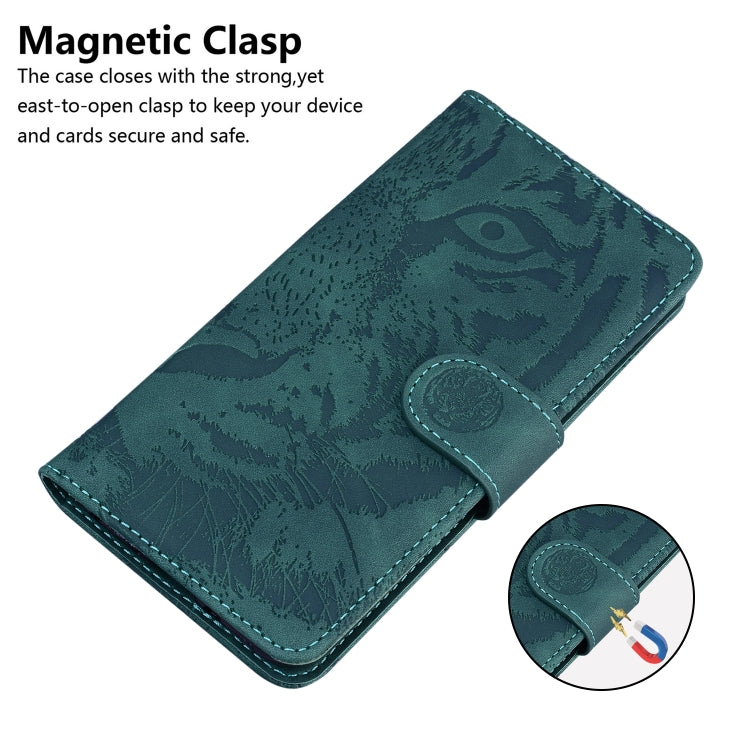 For Xiaomi Redmi 12C / 11A Tiger Embossing Pattern Flip Leather Phone Case(Green)