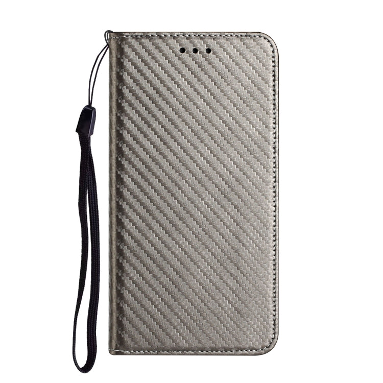For Samsung Galaxy A24 4G Carbon Fiber Texture Magnetic Flip Leather Phone Case(Grey)