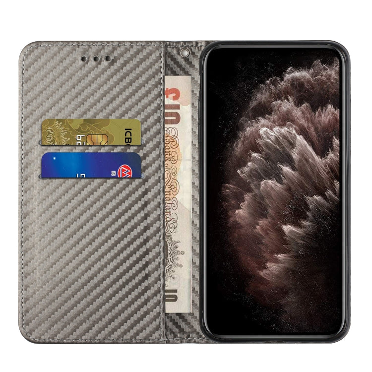 For Samsung Galaxy A24 4G Carbon Fiber Texture Magnetic Flip Leather Phone Case(Grey)