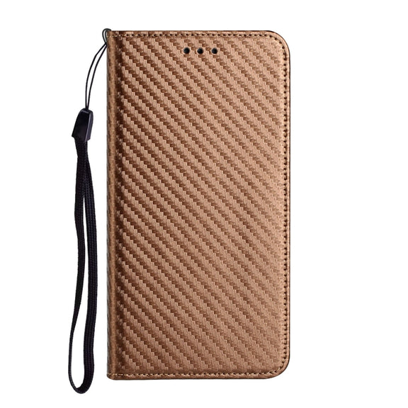For Xiaomi Redmi Note 12 Pro 5G/Poco X5 Pro Carbon Fiber Texture Magnetic Flip Leather Phone Case(Brown)