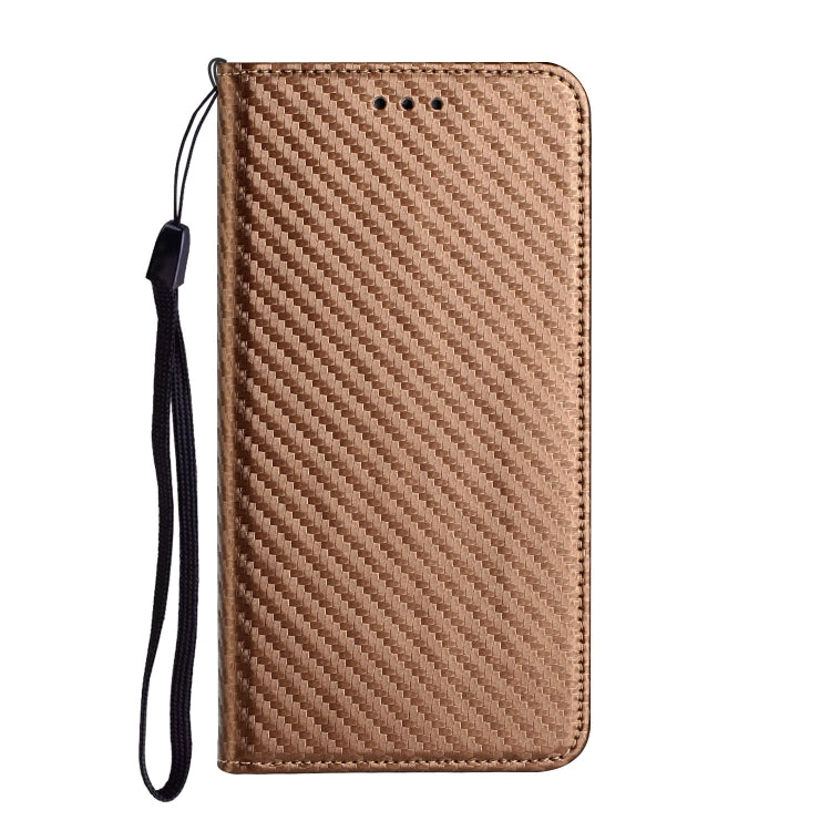 For Xiaomi Redmi Note 12 Pro 5G/Poco X5 Pro Carbon Fiber Texture Magnetic Flip Leather Phone Case(Brown)