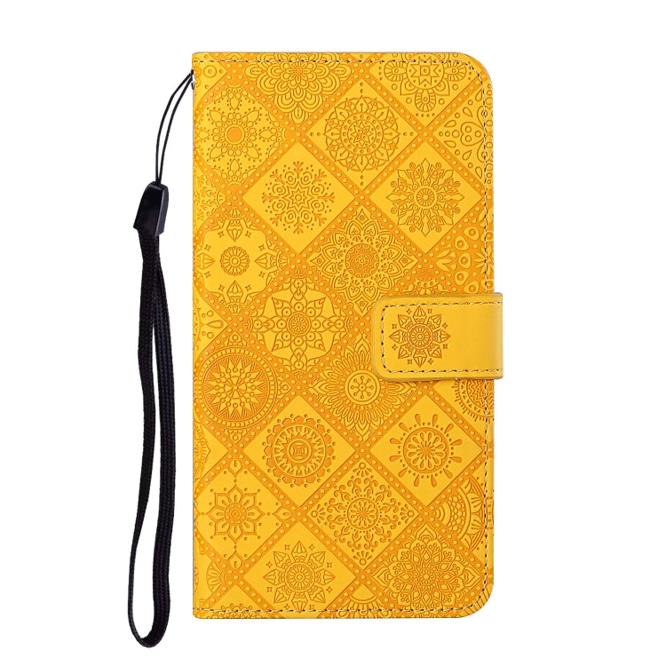 For Xiaomi Redmi 12C Ethnic Style Embossed Pattern Leather Phone Case(Yellow)