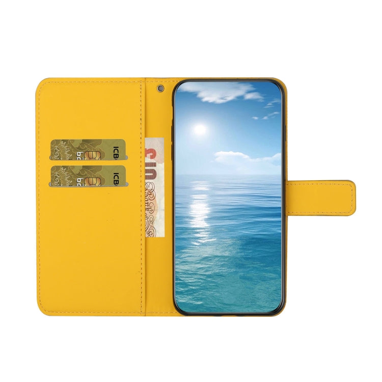 For Xiaomi Redmi 12C Ethnic Style Embossed Pattern Leather Phone Case(Yellow)