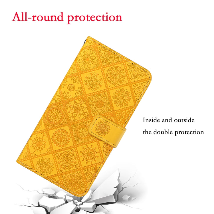 For Xiaomi Redmi 12C Ethnic Style Embossed Pattern Leather Phone Case(Yellow)
